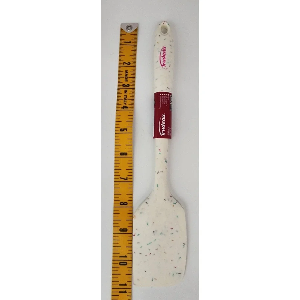 Trudeau Silicone Spatula 11 Inch White Confetti Heat Resistant BPA Free NEW
